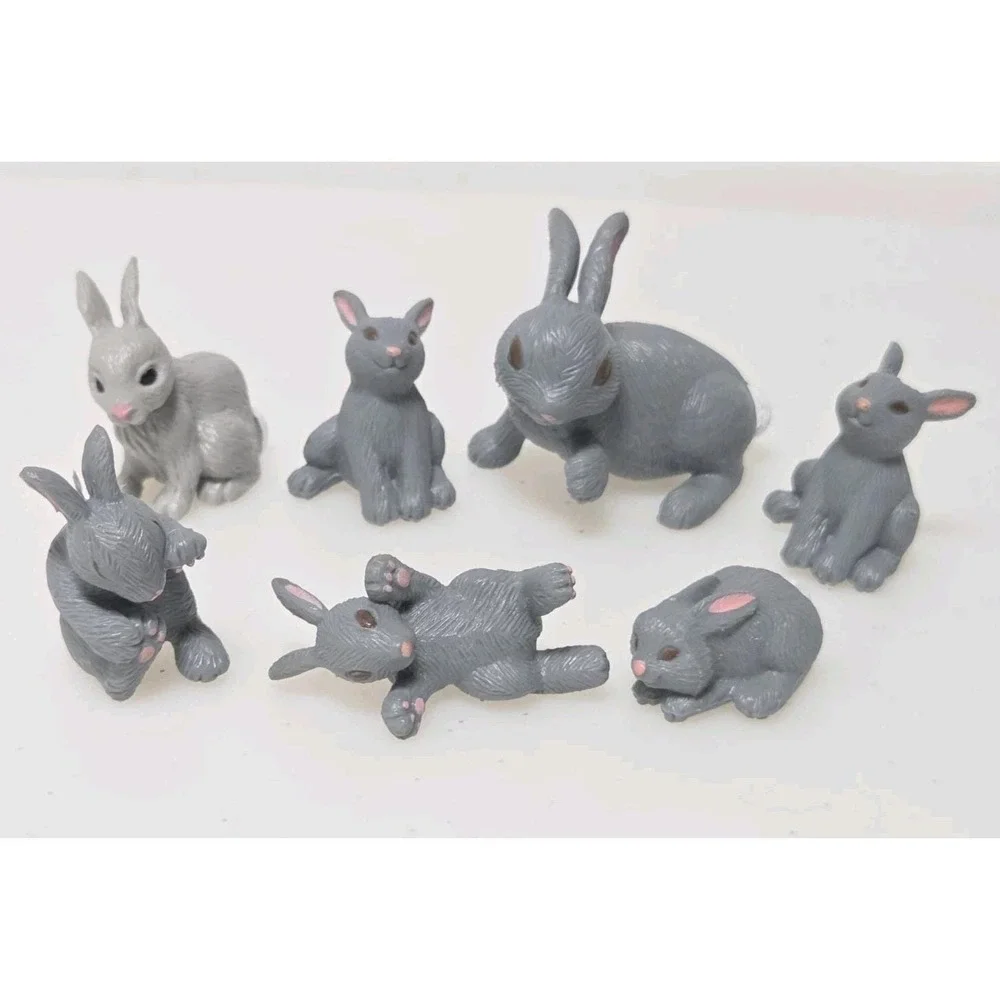 Vtg 95 MEG Baby Surprise in My Pocket Bunny Family Picnic Pvc Figures